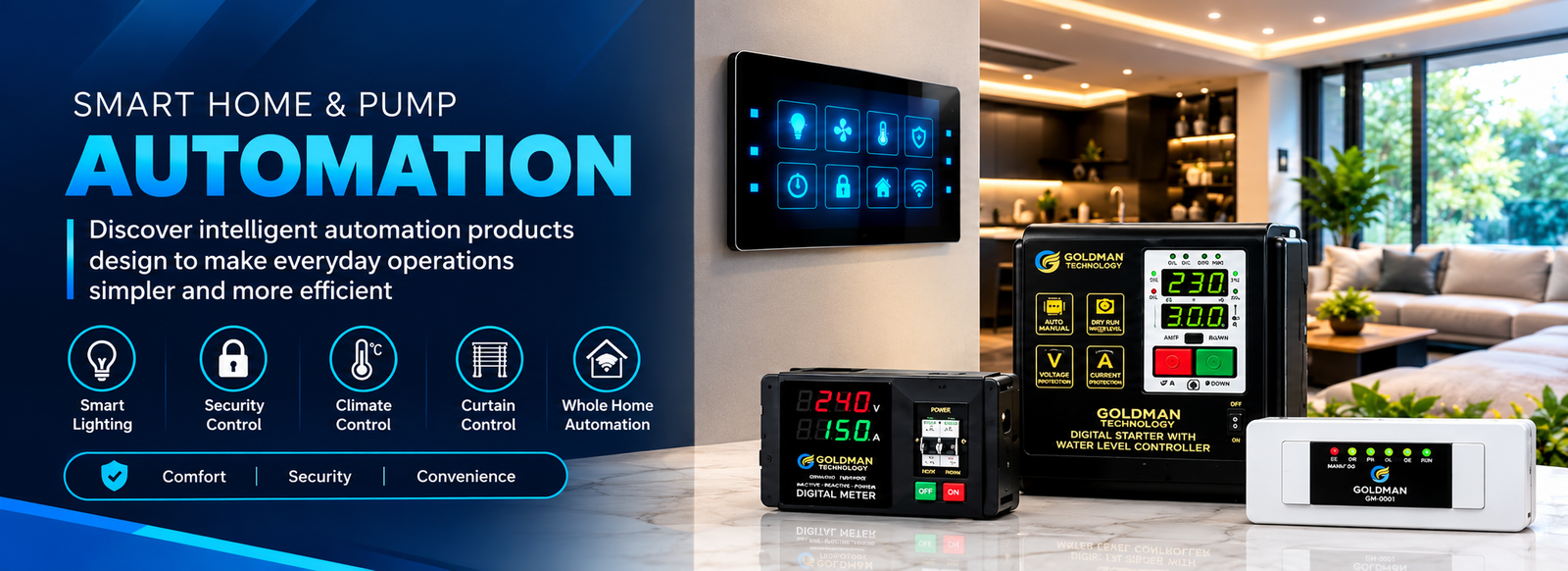 Goldman smart home and pump automation products